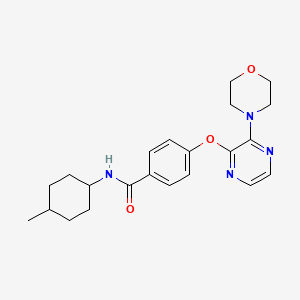 molecular formula C22H28N4O3 B2432043 N-(4-methylcyclohexyl)-4-[(3-morpholin-4-ylpyrazin-2-yl)oxy]benzamide CAS No. 1251703-09-9