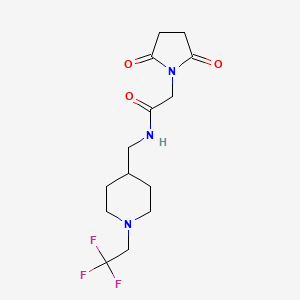 molecular formula C14H20F3N3O3 B2432045 2-(2,5-dioxopyrrolidin-1-yl)-N-{[1-(2,2,2-trifluoroethyl)piperidin-4-yl]methyl}acetamide CAS No. 2320891-08-3