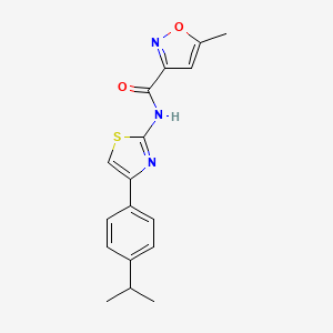 molecular formula C17H17N3O2S B2432062 N-(4-(4-isopropylphenyl)thiazol-2-yl)-5-methylisoxazole-3-carboxamide CAS No. 941954-08-1