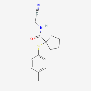 molecular formula C15H18N2OS B2432067 N-(Cyanomethyl)-1-(4-methylphenyl)sulfanylcyclopentane-1-carboxamide CAS No. 1436131-99-5