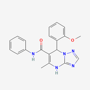 molecular formula C20H19N5O2 B2432069 7-(2-methoxyphenyl)-5-methyl-N-phenyl-4,7-dihydro[1,2,4]triazolo[1,5-a]pyrimidine-6-carboxamide CAS No. 537002-02-1