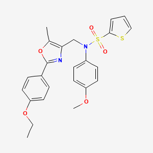 molecular formula C24H24N2O5S2 B2432121 N-{[2-(4-ethoxyphenyl)-5-methyl-1,3-oxazol-4-yl]methyl}-N-(4-methoxyphenyl)thiophene-2-sulfonamide CAS No. 1251559-80-4