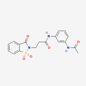 molecular formula C18H17N3O5S B2432136 N-(3-acetamidophenyl)-3-(1,1,3-trioxo-2,3-dihydro-1lambda6,2-benzothiazol-2-yl)propanamide CAS No. 899955-02-3