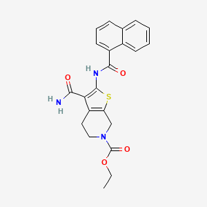 molecular formula C22H21N3O4S B2432169 ethyl 3-carbamoyl-2-(naphthalene-1-amido)-4H,5H,6H,7H-thieno[2,3-c]pyridine-6-carboxylate CAS No. 920455-14-7