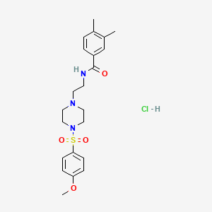 molecular formula C22H30ClN3O4S B2432243 N-(2-(4-((4-methoxyphenyl)sulfonyl)piperazin-1-yl)ethyl)-3,4-dimethylbenzamide hydrochloride CAS No. 1189854-38-3