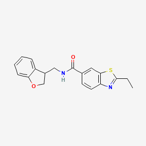 molecular formula C19H18N2O2S B2432285 N-[(2,3-dihydro-1-benzofuran-3-yl)methyl]-2-ethyl-1,3-benzothiazole-6-carboxamide CAS No. 2097859-70-4