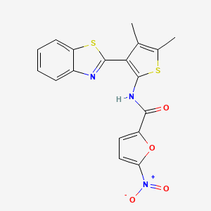 molecular formula C18H13N3O4S2 B2432293 N-[3-(1,3-benzothiazol-2-yl)-4,5-dimethylthiophen-2-yl]-5-nitrofuran-2-carboxamide CAS No. 886959-40-6