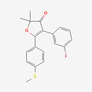 B2432335 4-(3-Fluorophenyl)-2,2-dimethyl-5-(4-(methylthio)phenyl)furan-3(2H)-one CAS No. 301693-50-5