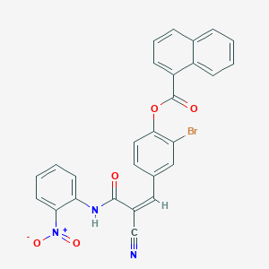 [2-Bromo-4-[(Z)-2-cyano-3-(2-nitroanilino)-3-oxoprop-1-enyl]phenyl] naphthalene-1-carboxylate