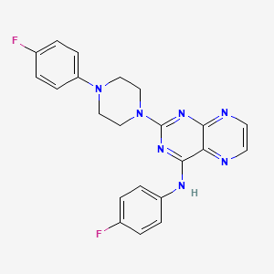 molecular formula C22H19F2N7 B2432341 N-(4-fluorophenyl)-2-[4-(4-fluorophenyl)piperazin-1-yl]pteridin-4-amine CAS No. 946288-87-5