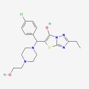 5-((4-Chlorophenyl)(4-(2-hydroxyethyl)piperazin-1-yl)methyl)-2-ethylthiazolo[3,2-b][1,2,4]triazol-6-ol