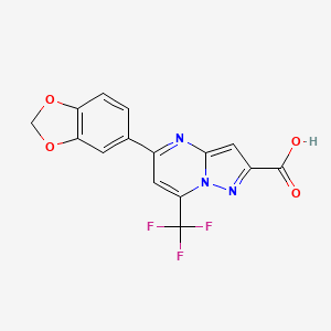 5-Benzo[1,3]dioxol-5-yl-7-trifluoromethyl-pyrazolo[1,5-a]pyrimidine-2-carboxylic acid