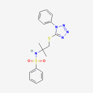 N-[2-methyl-1-(1-phenyltetrazol-5-yl)sulfanylpropan-2-yl]benzenesulfonamide
