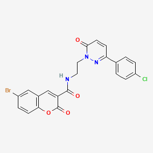 6-bromo-N-(2-(3-(4-chlorophenyl)-6-oxopyridazin-1(6H)-yl)ethyl)-2-oxo-2H-chromene-3-carboxamide