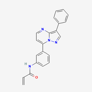 molecular formula C21H16N4O B2432380 N-(3-{3-phenylpyrazolo[1,5-a]pyrimidin-7-yl}phenyl)prop-2-enamide CAS No. 2305341-26-6
