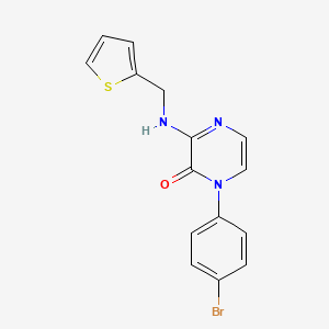 molecular formula C15H12BrN3OS B2432397 1-(4-Bromophenyl)-3-{[(thiophen-2-yl)methyl]amino}-1,2-dihydropyrazin-2-one CAS No. 899999-88-3