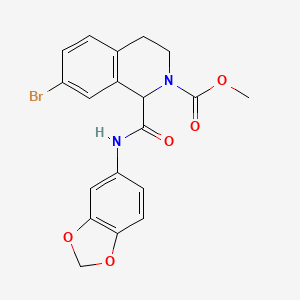 molecular formula C19H17BrN2O5 B2432408 methyl 1-(benzo[d][1,3]dioxol-5-ylcarbamoyl)-7-bromo-3,4-dihydroisoquinoline-2(1H)-carboxylate CAS No. 1351585-28-8