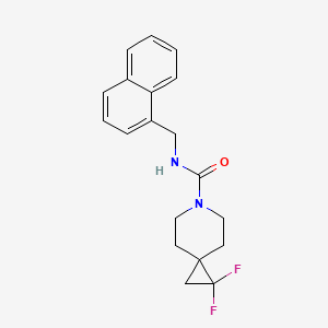 molecular formula C19H20F2N2O B2432412 2,2-Difluoro-N-(naphthalen-1-ylmethyl)-6-azaspiro[2.5]octane-6-carboxamide CAS No. 2309340-70-1