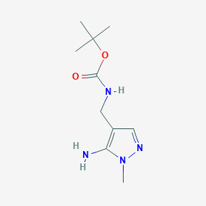 molecular formula C10H18N4O2 B2432414 Tert-butyl N-[(5-amino-1-methylpyrazol-4-yl)methyl]carbamate CAS No. 2163447-93-4