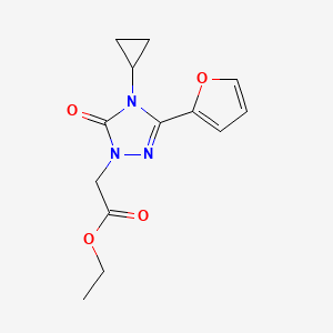ethyl 2-(4-cyclopropyl-3-(furan-2-yl)-5-oxo-4,5-dihydro-1H-1,2,4-triazol-1-yl)acetate