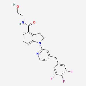 N-(2-Hydroxyethyl)-1-(4-(3,4,5-trifluorobenzyl)pyridin-2-yl)indoline-4-carboxamide