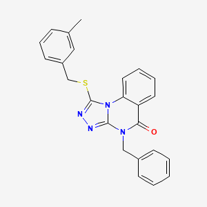 4-Benzyl-1-[(3-methylphenyl)methylsulfanyl]-[1,2,4]triazolo[4,3-a]quinazolin-5-one