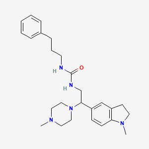 1-(2-(1-Methylindolin-5-yl)-2-(4-methylpiperazin-1-yl)ethyl)-3-(3-phenylpropyl)urea