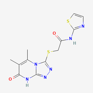 2-((5,6-dimethyl-7-oxo-7,8-dihydro-[1,2,4]triazolo[4,3-a]pyrimidin-3-yl)thio)-N-(thiazol-2-yl)acetamide
