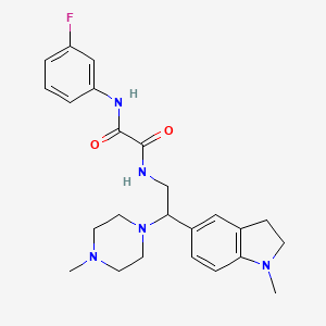N1-(3-fluorophenyl)-N2-(2-(1-methylindolin-5-yl)-2-(4-methylpiperazin-1-yl)ethyl)oxalamide