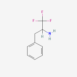 molecular formula C9H10F3N B2432513 1,1,1-Trifluoro-3-phenylpropan-2-amine CAS No. 137624-19-2; 404-20-6