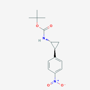 B2432526 tert-Butyl (+/-)-[trans-2-(4-nitrophenyl)cyclopropyl]carbamate CAS No. 115977-41-8