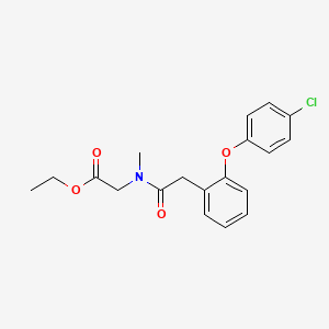 molecular formula C19H20ClNO4 B2432544 ethyl 2-(2-(2-(4-chlorophenoxy)phenyl)-N-methylacetamido)acetate CAS No. 1035404-17-1