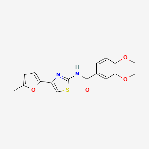 molecular formula C17H14N2O4S B2432556 N-[4-(5-methylfuran-2-yl)-1,3-thiazol-2-yl]-2,3-dihydro-1,4-benzodioxine-6-carboxamide CAS No. 477551-96-5