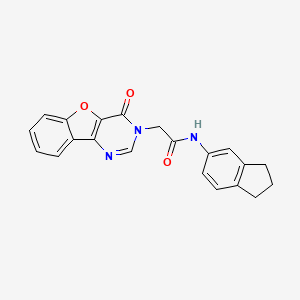 molecular formula C21H17N3O3 B2432563 N-(2,3-dihydro-1H-inden-5-yl)-2-(4-oxobenzofuro[3,2-d]pyrimidin-3(4H)-yl)acetamide CAS No. 849521-84-2