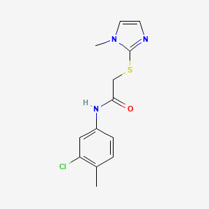 B2432588 N-(3-chloro-4-methylphenyl)-2-[(1-methyl-1H-imidazol-2-yl)sulfanyl]acetamide CAS No. 306732-11-6