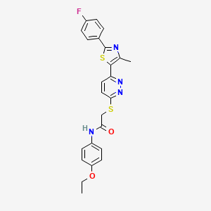 molecular formula C24H21FN4O2S2 B2432599 N-(4-ethoxyphenyl)-2-((6-(2-(4-fluorophenyl)-4-methylthiazol-5-yl)pyridazin-3-yl)thio)acetamide CAS No. 923680-19-7