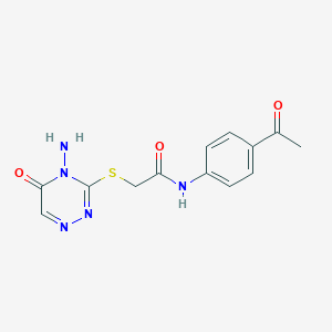 molecular formula C13H13N5O3S B2432627 N-(4-acetylphenyl)-2-((4-amino-5-oxo-4,5-dihydro-1,2,4-triazin-3-yl)thio)acetamide CAS No. 869068-49-5
