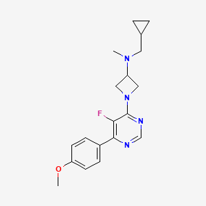 molecular formula C19H23FN4O B2432646 N-(Cyclopropylmethyl)-1-[5-fluoro-6-(4-methoxyphenyl)pyrimidin-4-yl]-N-methylazetidin-3-amine CAS No. 2380079-42-3