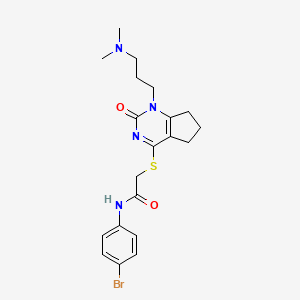N-(4-bromophenyl)-2-((1-(3-(dimethylamino)propyl)-2-oxo-2,5,6,7-tetrahydro-1H-cyclopenta[d]pyrimidin-4-yl)thio)acetamide