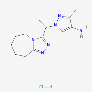 3-Methyl-1-[1-(6,7,8,9-tetrahydro-5H-[1,2,4]triazolo[4,3-a]azepin-3-yl)ethyl]-1h-pyrazol-4-amine hydrochloride