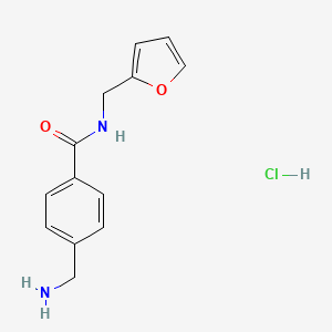 4-(Aminomethyl)-N-(furan-2-ylmethyl)benzamide;hydrochloride