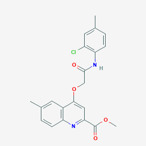 molecular formula C21H19ClN2O4 B2432667 Methyl 4-{[(2-chloro-4-methylphenyl)carbamoyl]methoxy}-6-methylquinoline-2-carboxylate CAS No. 1358256-25-3