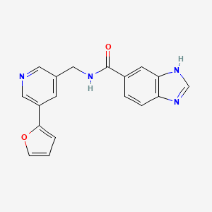 N-((5-(furan-2-yl)pyridin-3-yl)methyl)-1H-benzo[d]imidazole-5-carboxamide