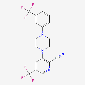 5-(Trifluoromethyl)-3-{4-[3-(trifluoromethyl)phenyl]piperazino}-2-pyridinecarbonitrile
