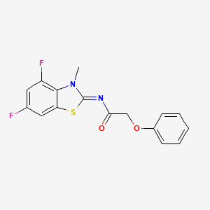 molecular formula C16H12F2N2O2S B2432684 N-[(2Z)-4,6-difluoro-3-methyl-2,3-dihydro-1,3-benzothiazol-2-ylidene]-2-phenoxyacetamide CAS No. 868375-90-0