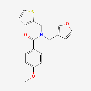 N-(furan-3-ylmethyl)-4-methoxy-N-(thiophen-2-ylmethyl)benzamide