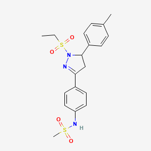 N-{4-[1-(ethanesulfonyl)-5-(4-methylphenyl)-4,5-dihydro-1H-pyrazol-3-yl]phenyl}methanesulfonamide