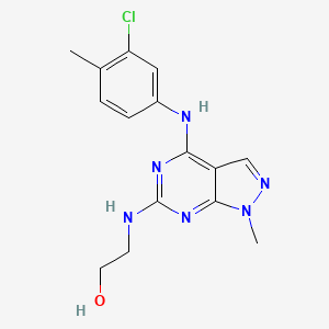 2-({4-[(3-chloro-4-methylphenyl)amino]-1-methyl-1H-pyrazolo[3,4-d]pyrimidin-6-yl}amino)ethanol