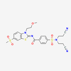 (Z)-4-(N,N-bis(2-cyanoethyl)sulfamoyl)-N-(3-(2-methoxyethyl)-6-(methylsulfonyl)benzo[d]thiazol-2(3H)-ylidene)benzamide