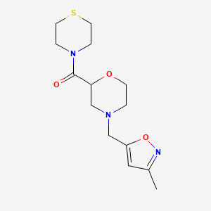 [4-[(3-Methyl-1,2-oxazol-5-yl)methyl]morpholin-2-yl]-thiomorpholin-4-ylmethanone